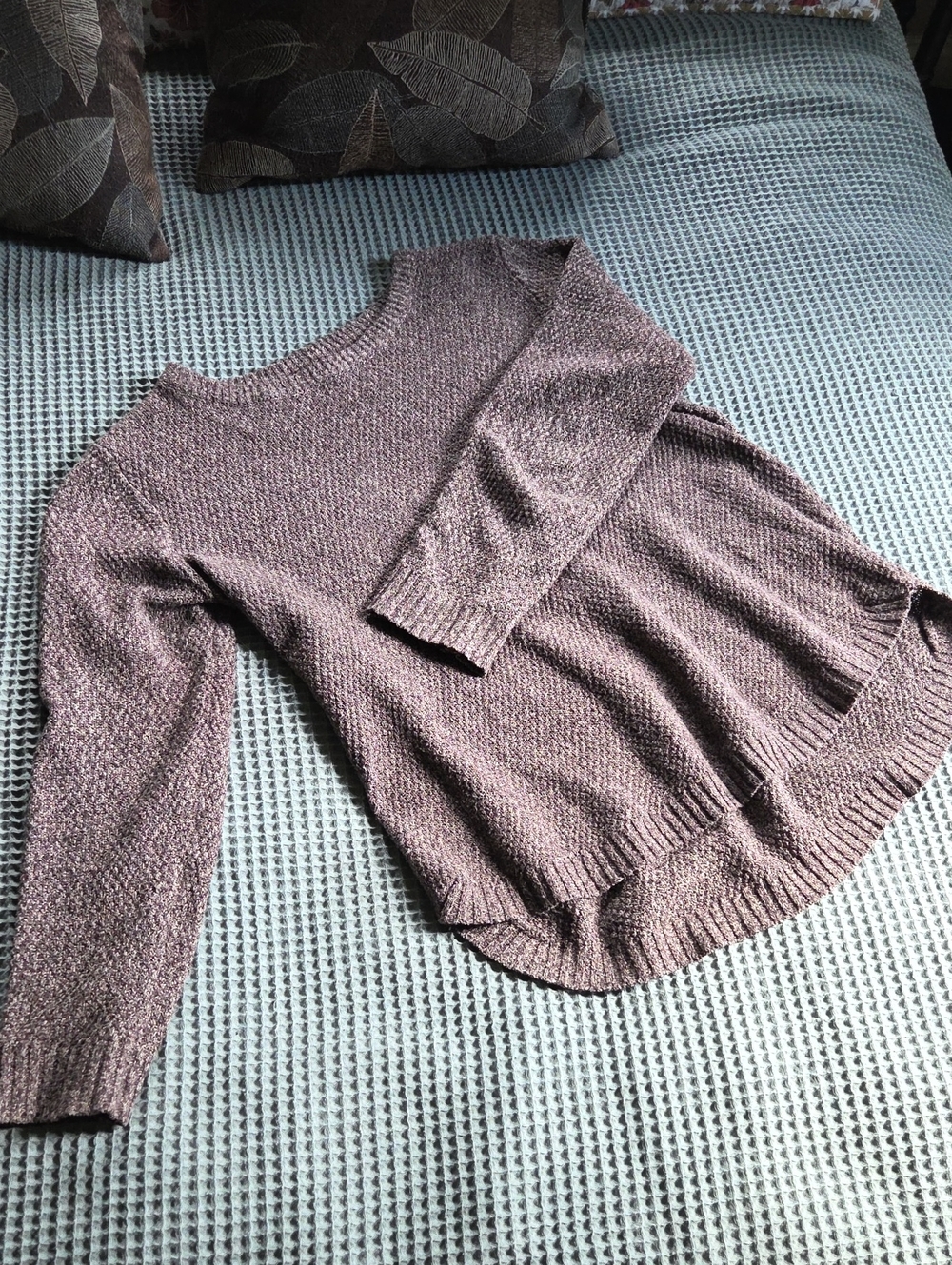 Pink Clover By Stitch Wide Scoop-Neck Knit Sweater In Brown